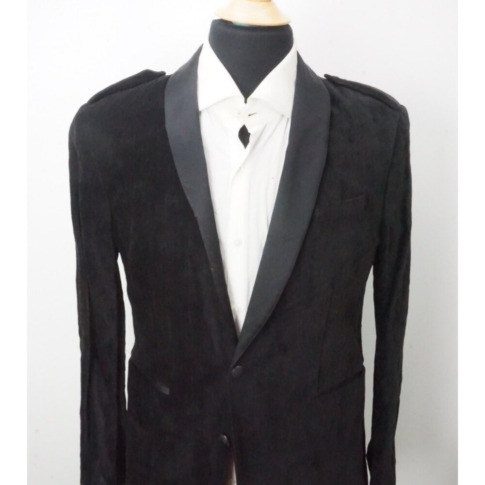 John Varvatos Black Soft Shawl Collar Eppaulettes Sport Coat Jacket Sz 40 New